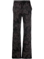 Barrie pantalon droit à fleurs en jacquard - Noir - thumbnail