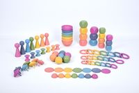 Houten regenboog loose parts van TickiT - 84-delig