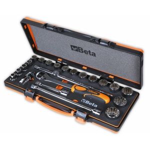 Beta 920U/C17M Doppendoos met 17 gearlock dopsleutels en 7 toebehoren | in zachte foam inleg | in metalen kist - 009201797 009201797