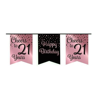 Vlaggenlijn 21 jaar rosé-zwart