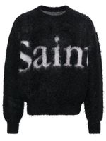 SAINT MXXXXXX pull à logo en maille intarsia - Noir