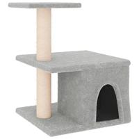 vidaXL Kattenmeubel met sisal krabpalen 48 cm lichtgrijs, kattenpaal, kattenboom, kattenkrabpaal, kattenhuis, kattenmeubel, kattenpalen, kattenbomen