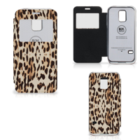 Samsung Galaxy S5 Mini Telefoonhoesje met Pasjes Leopard