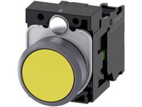 Siemens SIRIUS ACT 3SU1130-0AB30-1BA0 Druktoets Kunststof frontring, Bedieningsknop vlak Geel 1 stuk(s)