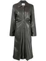 Low Classic robe-chemise froncée en cuir artificiel - Noir - thumbnail