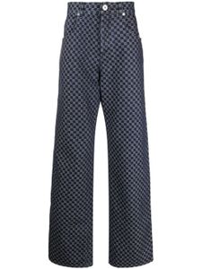 Balmain pantalon ample à motif monogrammé - Bleu