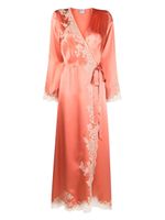 Carine Gilson lace-detail silk robe - Rose - thumbnail