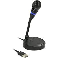 Delock USB-microfoon met zwanenhals voor notebook en computer, plug & play, ideaal voor gaming, podcast, skypen en zang, met Touch Mute, 65868