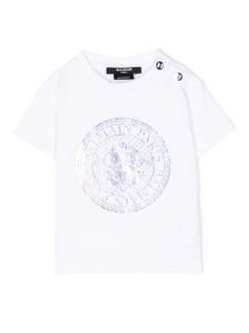 Balmain Kids t-shirt en coton à logo imprimé - Blanc