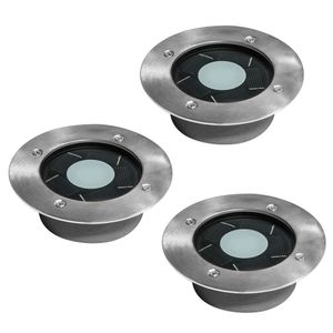 Set 3 stuks Puck grondspot solar LED