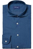 ETON Slim Fit Denim shirt Marine, Effen