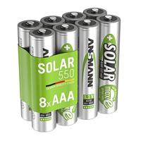 ANSMANN oplaadbare batterij AAA Micro 550mAh 1,2V NiMH voor solarlampen 8 stuks - Oplaadbare batterijen met lage zelfontlading maxE - Solar oplaadbare batterijen ideaal voor solarlampen in de tuin