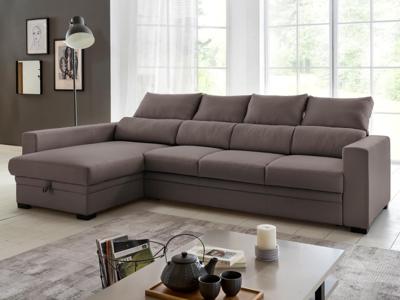 Converteerbare zitbank MARTAUX met longchair links stof antraciet