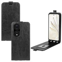 Honor 70 Vertical Flip Case met Kaartsleuf - Zwart