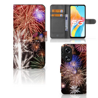 OPPO Reno8 T 5G Wallet Case met Pasjes Vuurwerk - thumbnail