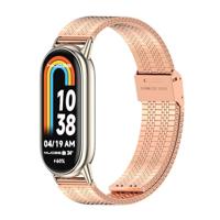 By Qubix - Stalen RVS band - Rosé goud - Compatible met Xiaomi Smart Band 8 & 9 - Compatible Xiaomi bandje
