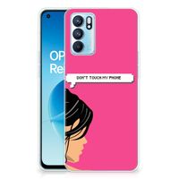 OPPO Reno 6 5G Silicone-hoesje Woman Don't Touch My Phone - thumbnail