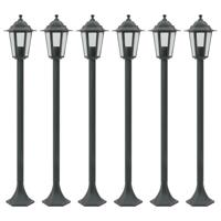 vidaXL Paalverlichting voor tuin E27 110 cm aluminium donkergroen 6 st
