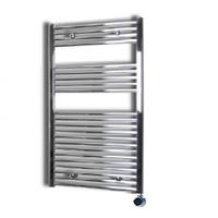 Sanicare elektrische design radiator 60x112cm chroom met thermostaat rechts chroom