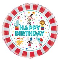 Folieballon Happy Birthday Circus 45cm - thumbnail