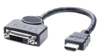 LINDY 41227 HDMI-kabel HDMI / DVI Adapterkabel HDMI-A-stekker, DVI-D 24+1-polige bus 0.20 m Zwart - thumbnail