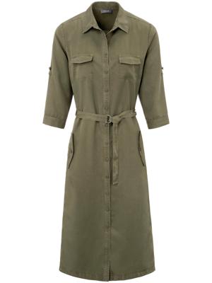 Jurk trensje en knoop aan de 3/4-mouwen Van Basler groen Jurk trensje en knoop aan de 3/4-mouwen Van Basler groen