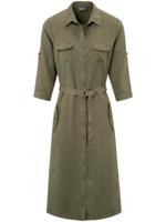 Jurk trensje en knoop aan de 3/4-mouwen Van Basler groen