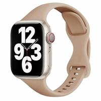 By Qubix - Sportbandje Slim Fit - Cappuccino - Compatible met Apple Watch 44mm / 45mm / 46mm / 49mm - Compatible Apple watch bandjes