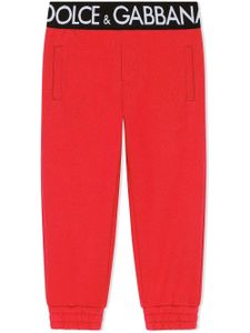 Dolce & Gabbana Kids pantalon de jogging à taille à logo - Rouge