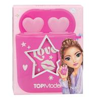 Depesche 13811 TOPModel - Beauty and Me lipgloss set, 2 kleine lipglosses, in roze en roos, met fruitige geur, verpakt in een koptelefoonhoesje