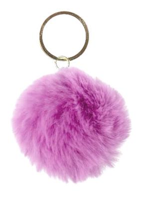 LG Imports sleutelhanger pompom meisjes 6 cm pluche lila LG Imports sleutelhanger pompom meisjes 6 cm pluche lila