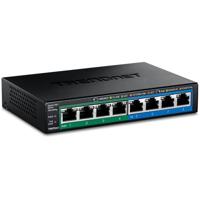TRENDnet TPE-TG44G 8-Port Gigabit GREENnet PoE + Switch, 4 x Gigabit PoE/PoE + tot 30 watt/poort, 4 x Gigabit, 61 W stroombudget, Ethernet onbeheerde switch