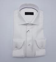 John Miller Overhemd Wit Oxford Herringbone Boord Slim Fit