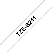 Brother TZe-S211 Labeltape extra sterk klevend Tapekleur: Wit Tekstkleur: Zwart 6 mm 8 m - thumbnail