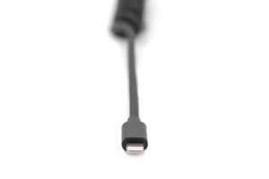 Digitus USB-kabel USB 2.0 Apple Lightning stekker, USB-C stekker 1.00 m Zwart Flexibel, Afgeschermd, Met USB AK-600434-006-S