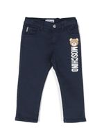 Moschino Kids pantalon droit à logo imprimé - Bleu - thumbnail