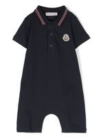 Moncler Enfant combinaison-polo à patch logo - Bleu