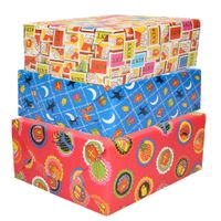 Setje van 6x rollen Sinterklaas inpakpapier/cadeaupapier 2,5 x 0,7 meter 3 soorten prints