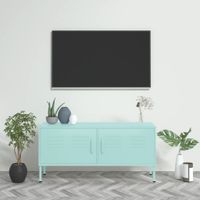 Tv-meubel 105x35x50 cm staal mintkleurig