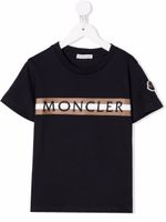 Moncler Enfant t-shirt à logo brodé - Bleu - thumbnail