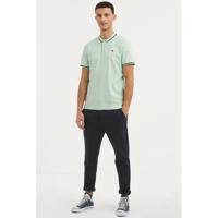 JACK & JONES ESSENTIALS regular fit polo met contrastbies mintgroen