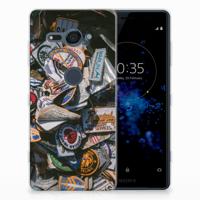 Sony Xperia XZ2 Compact Siliconen Hoesje met foto Badges