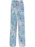 Ermanno Scervino pantalon à fleurs - Bleu - thumbnail