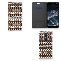 Nokia 5.1 (2018) Hoesje met Magneet Aztec Brown