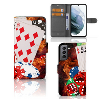 Samsung Galaxy S21 FE Wallet Case met Pasjes Casino