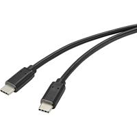 Renkforce USB-kabel USB 2.0 USB-C® stekker 1.00 m zwart met antimicrobieel oppervlak RF-4716840