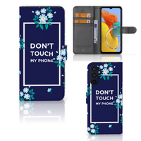 Samsung Galaxy M14 Portemonnee Hoesje Flowers Blue DTMP - thumbnail