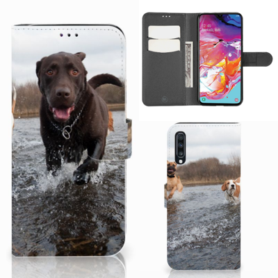 Samsung Galaxy A70 Telefoonhoesje met Pasjes Honden Labrador