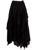 Yohji Yamamoto jupe en coton à design asymétrique - Noir