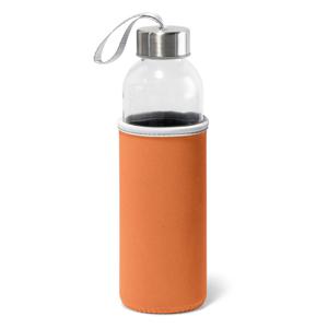 Sport waterfles/drinkfles - met softshell beschermhoes oranje - 520 ml - Sportfles - Bidon